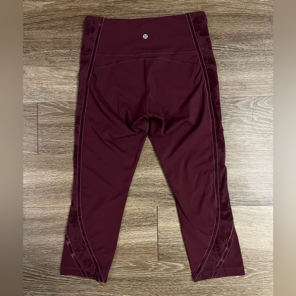 Lululemon Wunder Under Crop High-Rise 21" Scatter Floral Dark Adobe Dark Adobe 8 - Picture 7 of 9